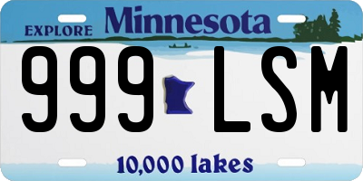 MN license plate 999LSM