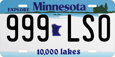 MN license plate 999LSO