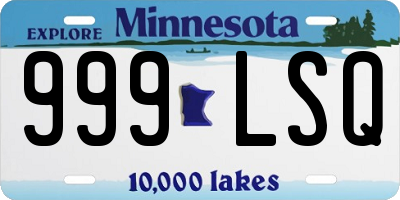 MN license plate 999LSQ