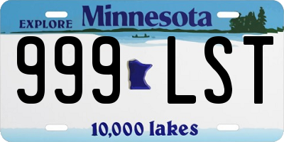 MN license plate 999LST