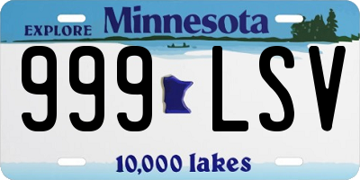 MN license plate 999LSV