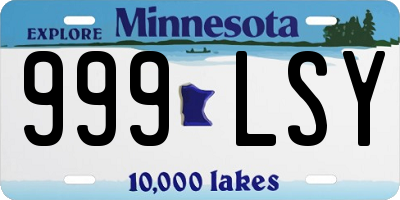 MN license plate 999LSY