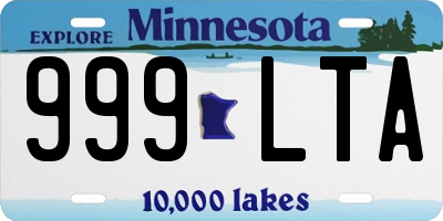 MN license plate 999LTA
