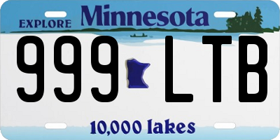 MN license plate 999LTB