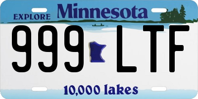 MN license plate 999LTF