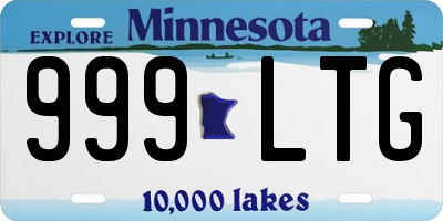 MN license plate 999LTG