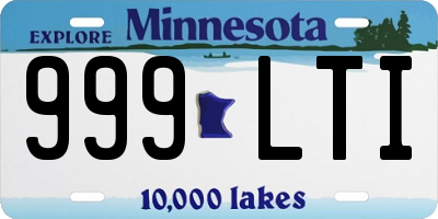 MN license plate 999LTI