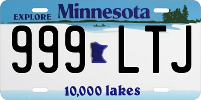MN license plate 999LTJ