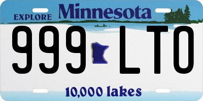 MN license plate 999LTO