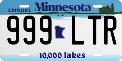 MN license plate 999LTR