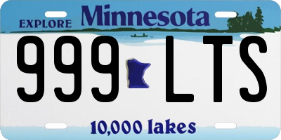 MN license plate 999LTS