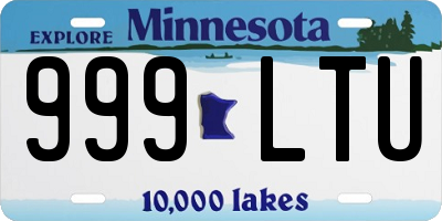 MN license plate 999LTU