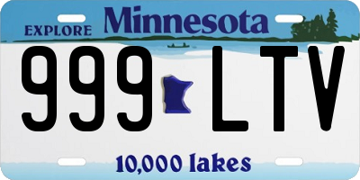 MN license plate 999LTV