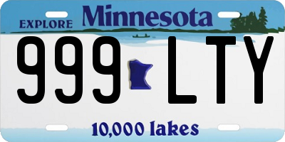 MN license plate 999LTY