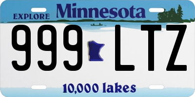 MN license plate 999LTZ
