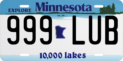 MN license plate 999LUB