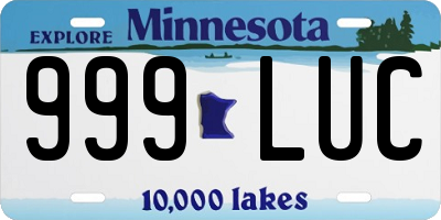 MN license plate 999LUC
