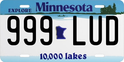 MN license plate 999LUD