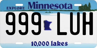MN license plate 999LUH