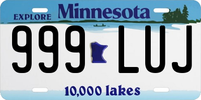MN license plate 999LUJ
