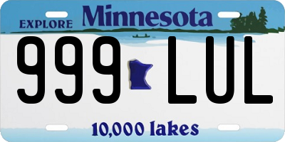 MN license plate 999LUL