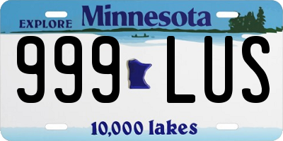 MN license plate 999LUS