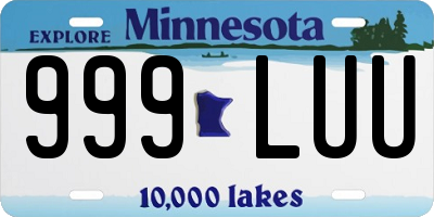 MN license plate 999LUU