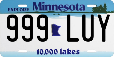MN license plate 999LUY