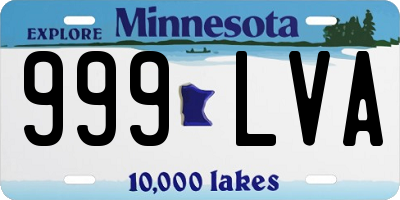 MN license plate 999LVA