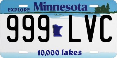 MN license plate 999LVC