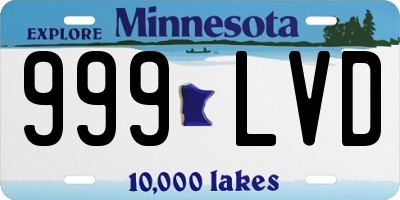 MN license plate 999LVD