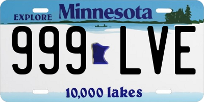 MN license plate 999LVE