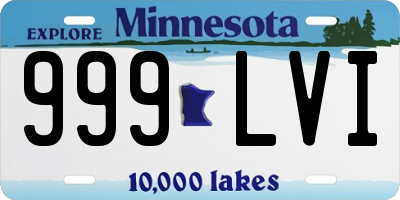 MN license plate 999LVI