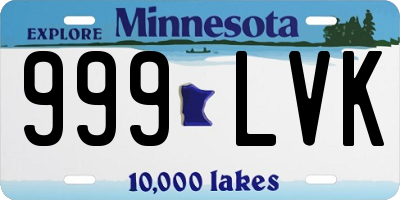 MN license plate 999LVK