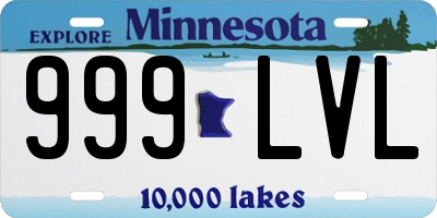 MN license plate 999LVL