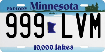 MN license plate 999LVM
