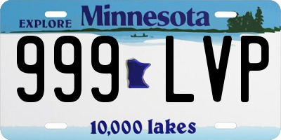 MN license plate 999LVP
