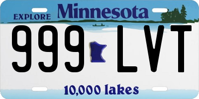 MN license plate 999LVT