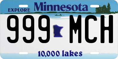 MN license plate 999MCH