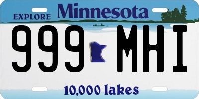MN license plate 999MHI