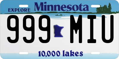 MN license plate 999MIU