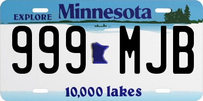 MN license plate 999MJB
