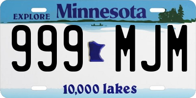 MN license plate 999MJM