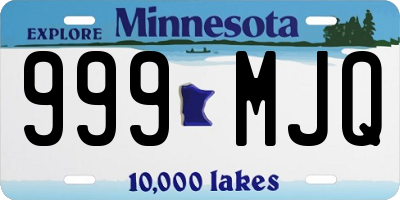 MN license plate 999MJQ
