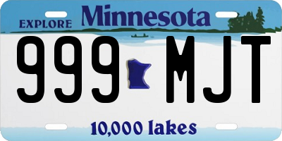 MN license plate 999MJT