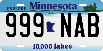 MN license plate 999NAB