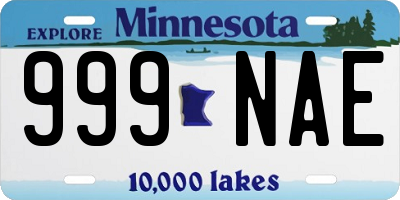 MN license plate 999NAE
