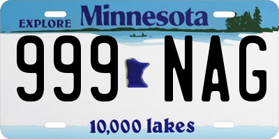 MN license plate 999NAG