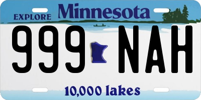 MN license plate 999NAH