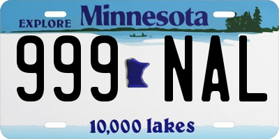 MN license plate 999NAL